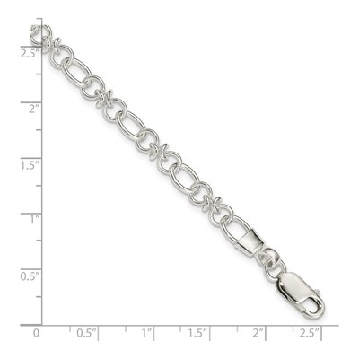 Sterling Silver 6mm Handmade Fancy Link Chain Bracelet – view 5