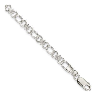Sterling Silver 6mm Handmade Fancy Link Chain Bracelet