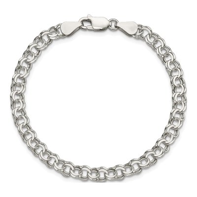 Sterling Silver Double Link Charm Bracelet – view 5