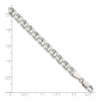Sterling Silver Double Link Charm Bracelet – view 3