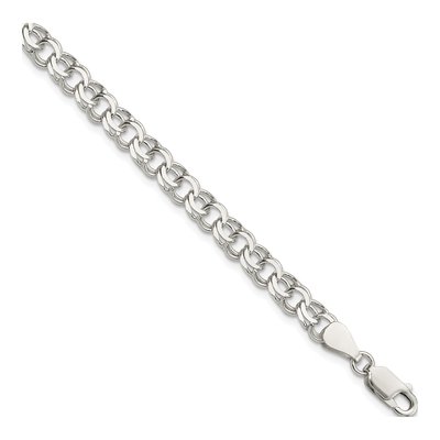 Sterling Silver Double Link Charm Bracelet