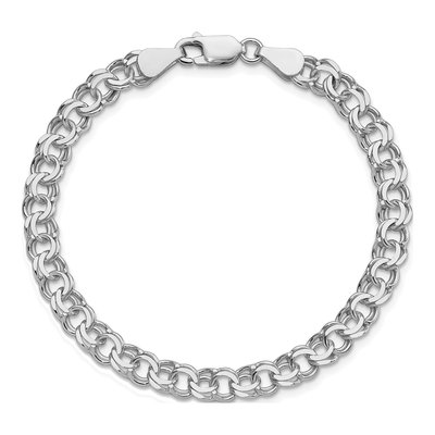 Sterling Silver Double Link Charm Bracelet – view 3