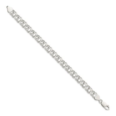 Sterling Silver Double Link Charm Bracelet – view 3