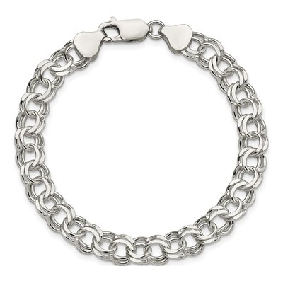 Sterling Silver Double Link Charm Bracelet – view 4