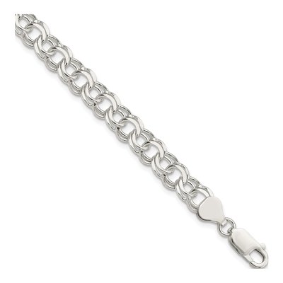 Sterling Silver Double Link Charm Bracelet