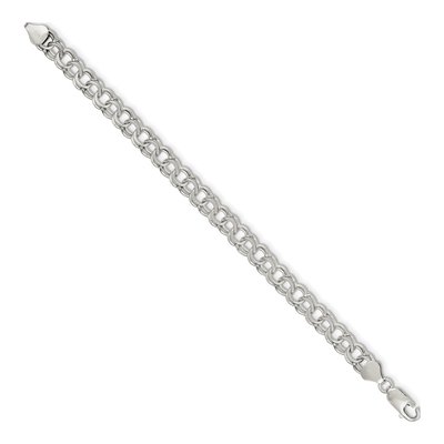 Sterling Silver Double Link Charm Bracelet – view 2