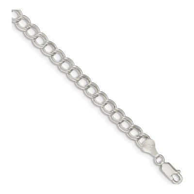Sterling Silver Double Link Charm Bracelet