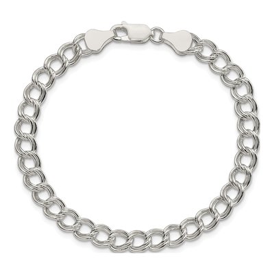 Sterling Silver Double Link Charm Bracelet – view 4