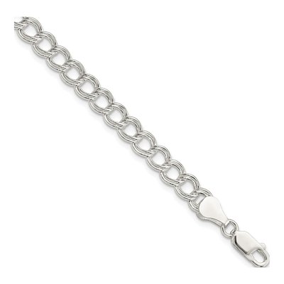 Sterling Silver Double Link Charm Bracelet