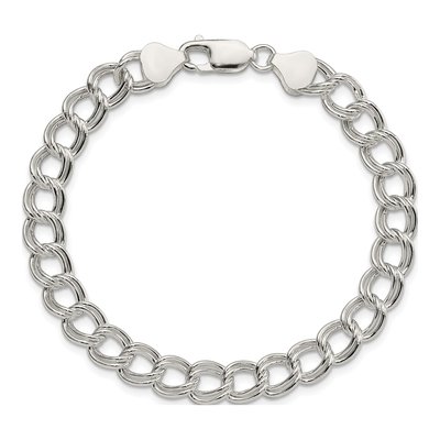 Sterling Silver Double Link Charm Bracelet – view 4