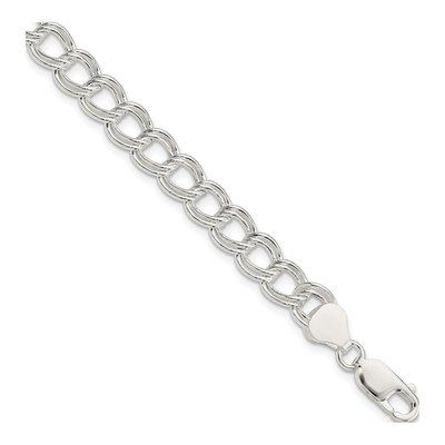 Sterling Silver Double Link Charm Bracelet