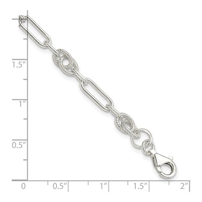 Sterling Silver Textured Link Bracelet – view 5