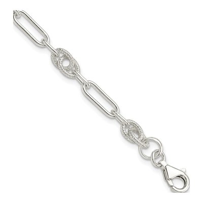 Sterling Silver Textured Link Bracelet