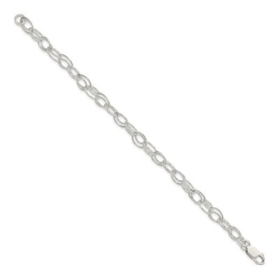 Sterling Silver 7mm Handmade Double Link Chain Bracelet – view 3