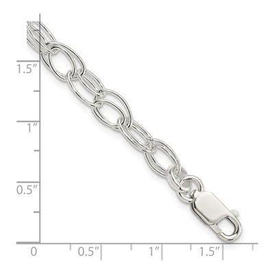 Sterling Silver 7mm Handmade Double Link Chain Bracelet – view 5