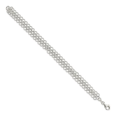 Sterling Silver Fancy Link Charm Bracelet – view 3