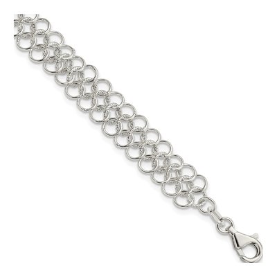 Sterling Silver Fancy Link Charm Bracelet