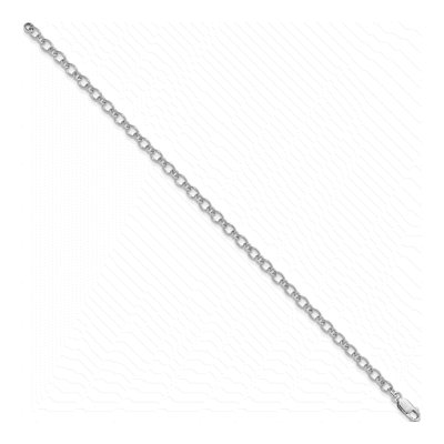 Sterling Silver Handmade Oval Link Round Anklet – view 3