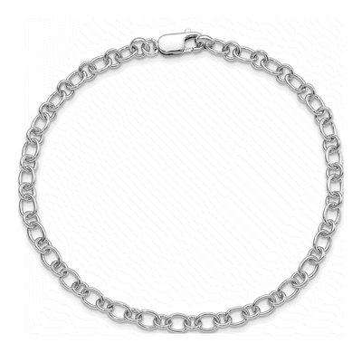 Sterling Silver Handmade Oval Link Round Anklet – view 5