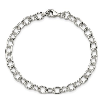 Sterling Silver Link Bracelet, 6.5" Lobster Clasp – view 4