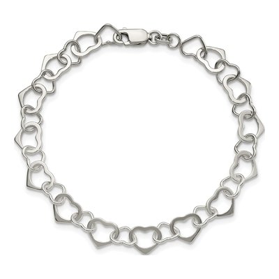 Sterling Silver Hearts Bracelet – view 4