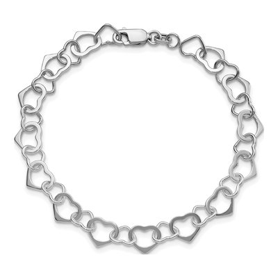 Sterling Silver Hearts Bracelet – view 4