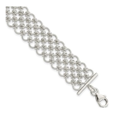 Sterling Silver Multi-Link Charm Bracelet