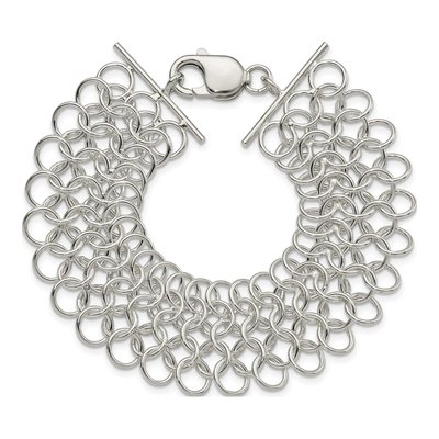 Sterling Silver Multi-Link Charm Bracelet – view 4
