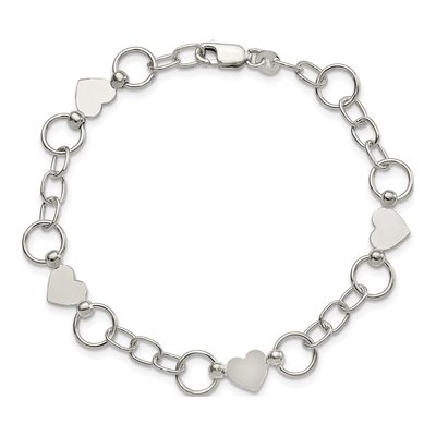 Sterling Silver Heart Bracelet – view 4
