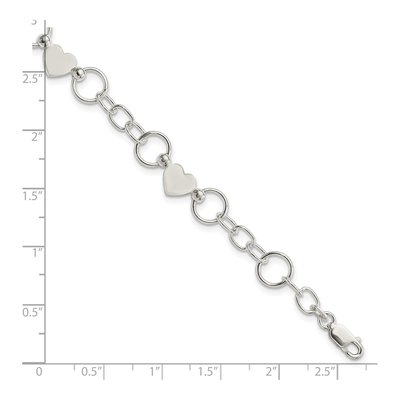 Sterling Silver Heart Bracelet – view 5