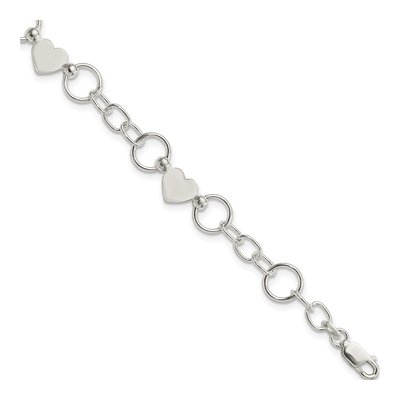 Sterling Silver Heart Bracelet