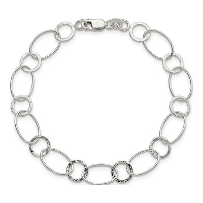 Sterling Silver 9.25mm Fancy Link Chain Bracelet – view 4
