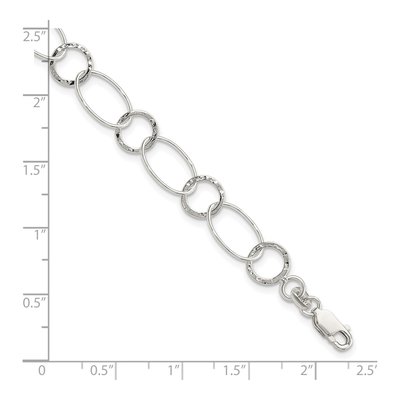 Sterling Silver 9.25mm Fancy Link Chain Bracelet – view 5