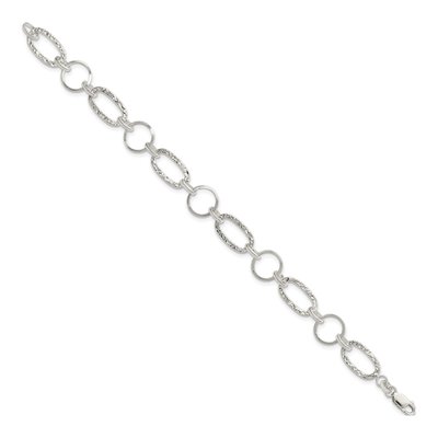 Sterling Silver Circle Bracelet with Lobster Clasp – view 3