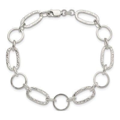 Sterling Silver Circle Bracelet with Lobster Clasp – view 4