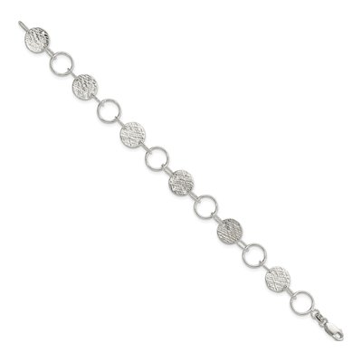 Sterling Silver Fancy Circle Bracelet – view 3