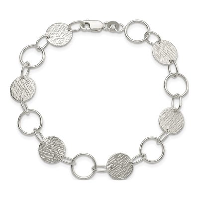 Sterling Silver Fancy Circle Bracelet – view 4