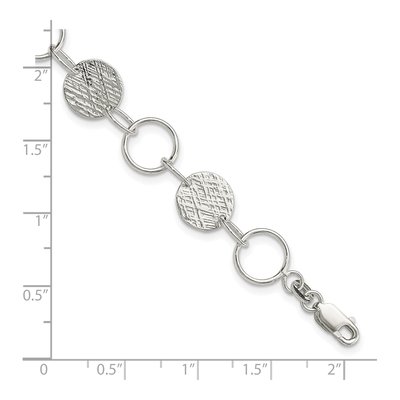 Sterling Silver Fancy Circle Bracelet – view 5