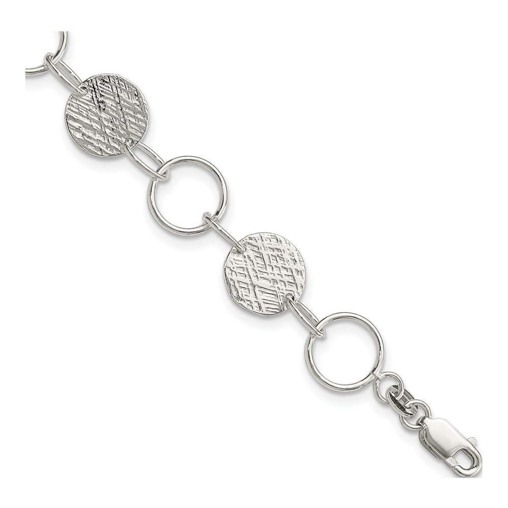 Sterling Silver Fancy Circle Bracelet