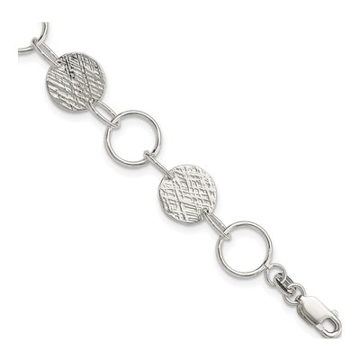 Sterling Silver Fancy Circle Bracelet