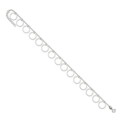 Sterling Silver Dangle Circles Anklet – view 8
