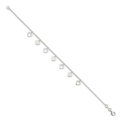 Sterling Silver Heart Station Bracelet – view 3
