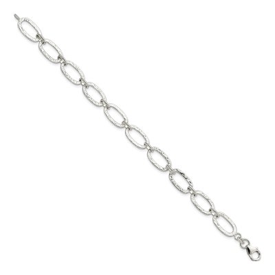 Sterling Silver 9mm Fancy Link Chain Bracelet – view 3