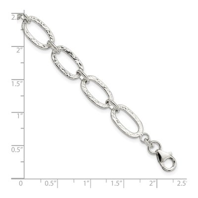 Sterling Silver 9mm Fancy Link Chain Bracelet – view 5