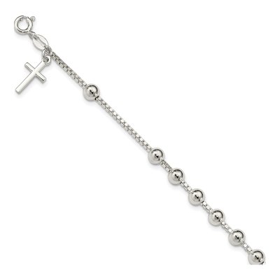 Sterling Silver Cross Bracelet