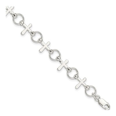 Sterling Silver Cross Bracelet