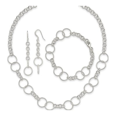 Sterling Silver Necklace, Bracelet And Earring Set