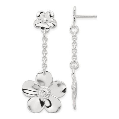 Sterling Silver Floral Necklace & Earring Set – view 3