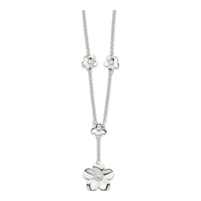 Sterling Silver Floral Necklace & Earring Set – view 7
