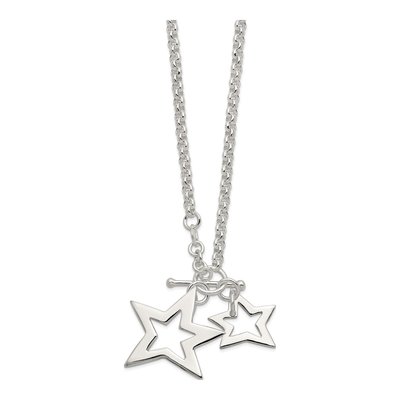 Sterling Silver Fancy Stars Necklace – view 3